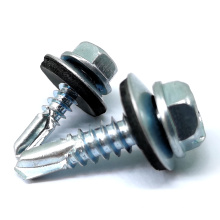 1022A Carbon Steel Galvanized Hex Washer Head Color Self Tapping Screw